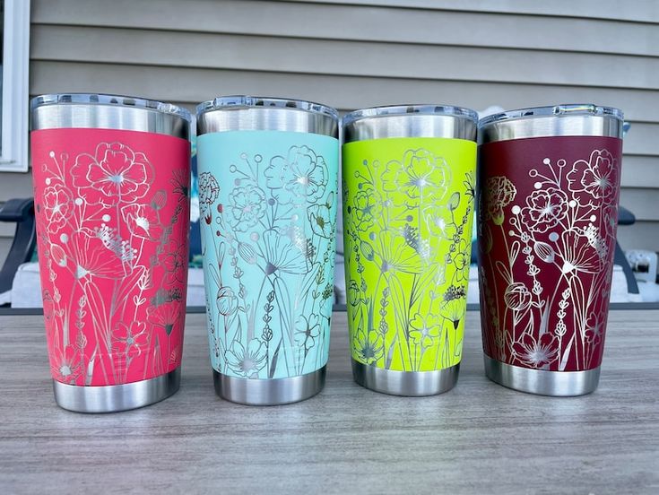 Laser engraved tumblers