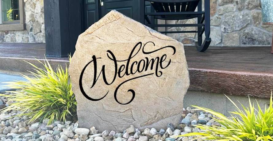 laser engraved stone signage