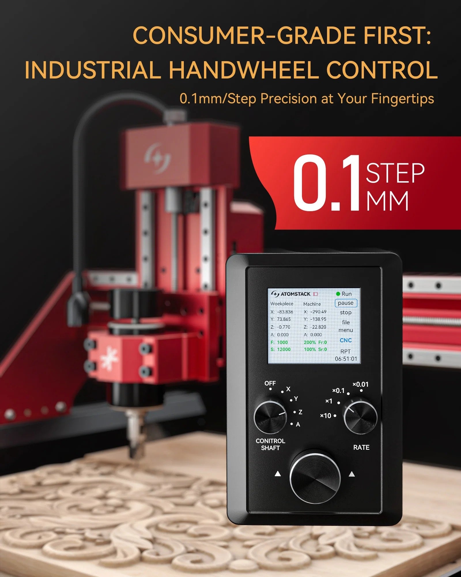 Atomstack C4 Pro CNC Router Handwell Control