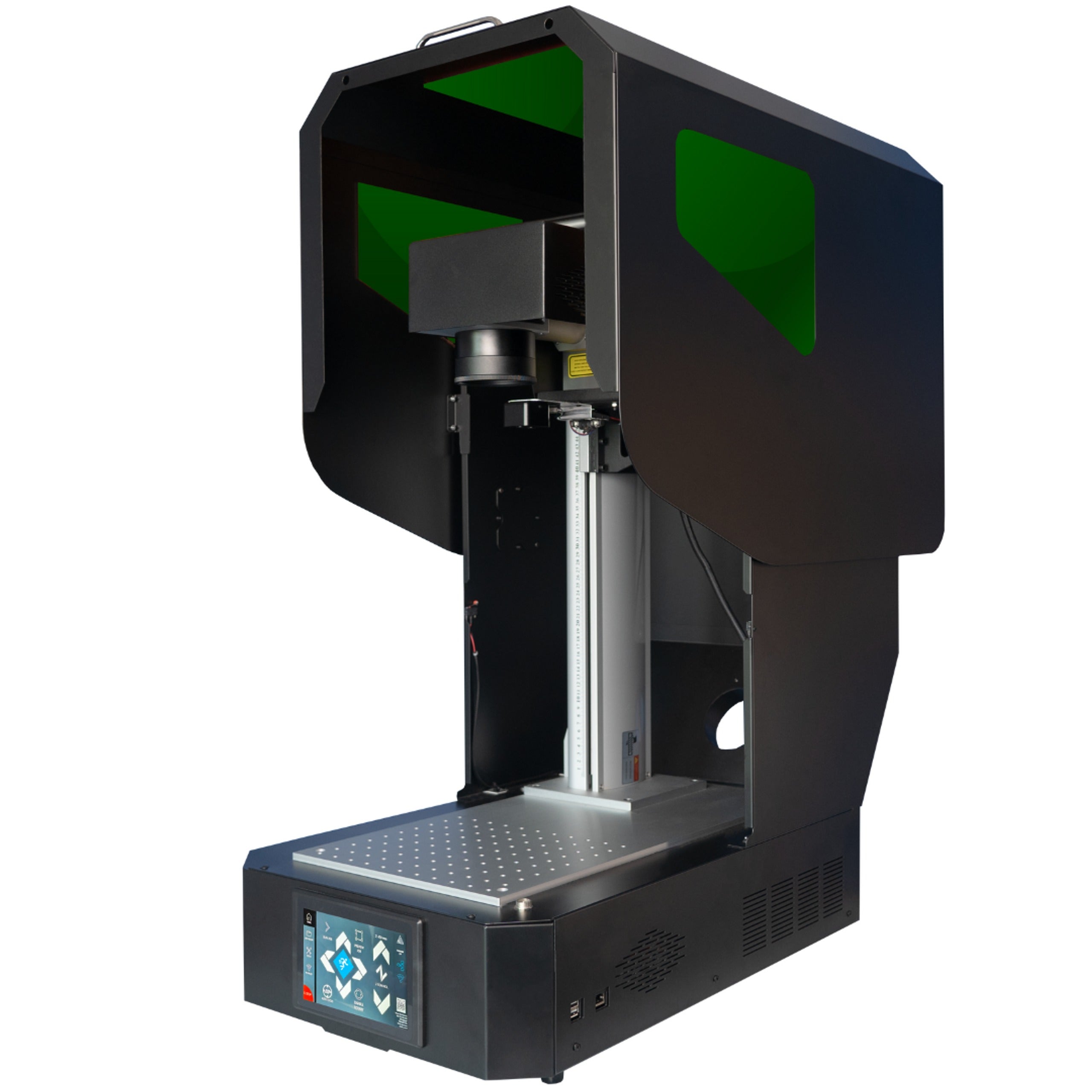 FSL-Muse-MOPA-PRO-Fiber-Galvo-Laser-Right-front-open-machine-view