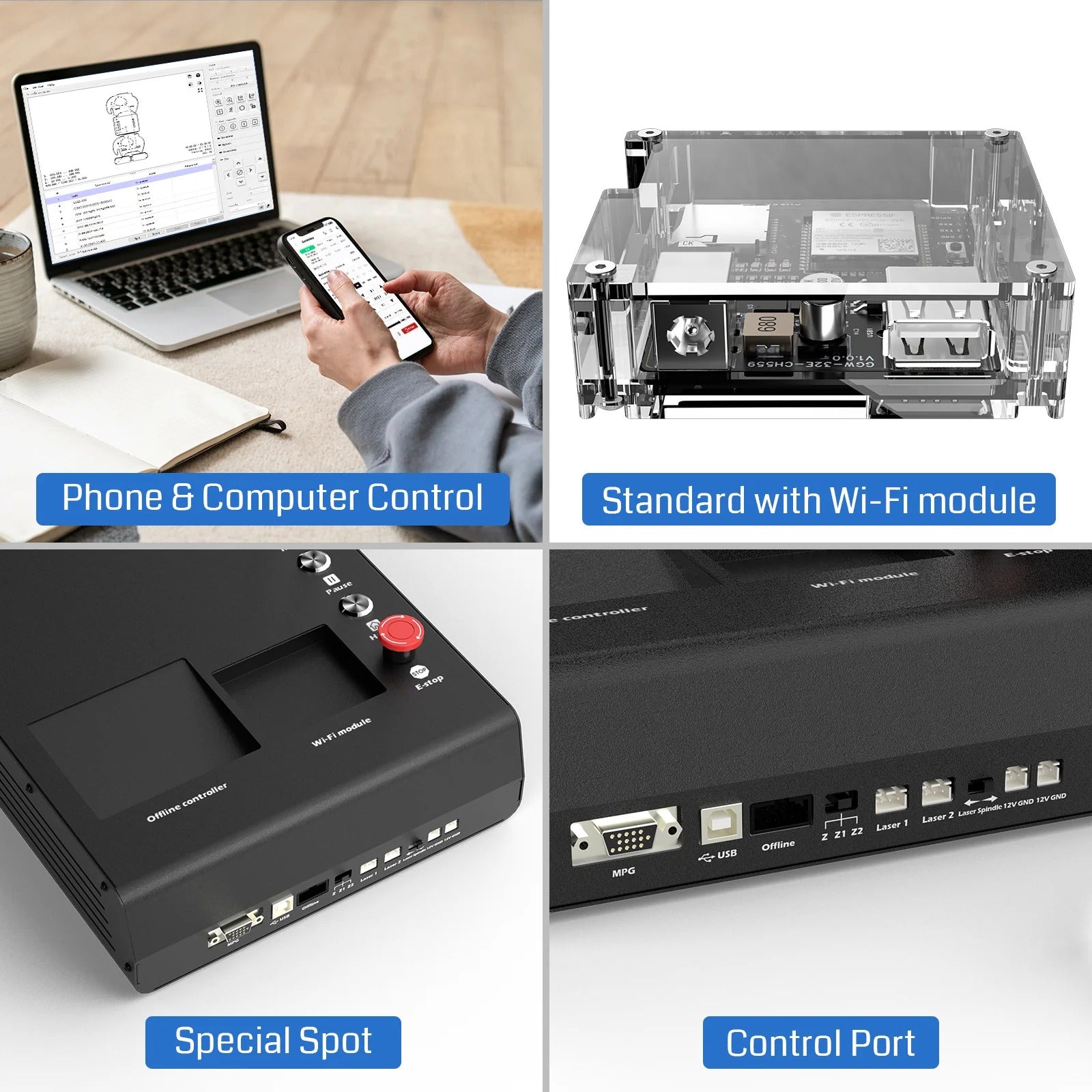 Genmitsu PROVerXL 4x4 CNC Router Control Options
