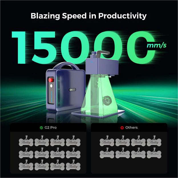 Gweike G2 Max 50W Fiber Laser Engraver Engraving Speed