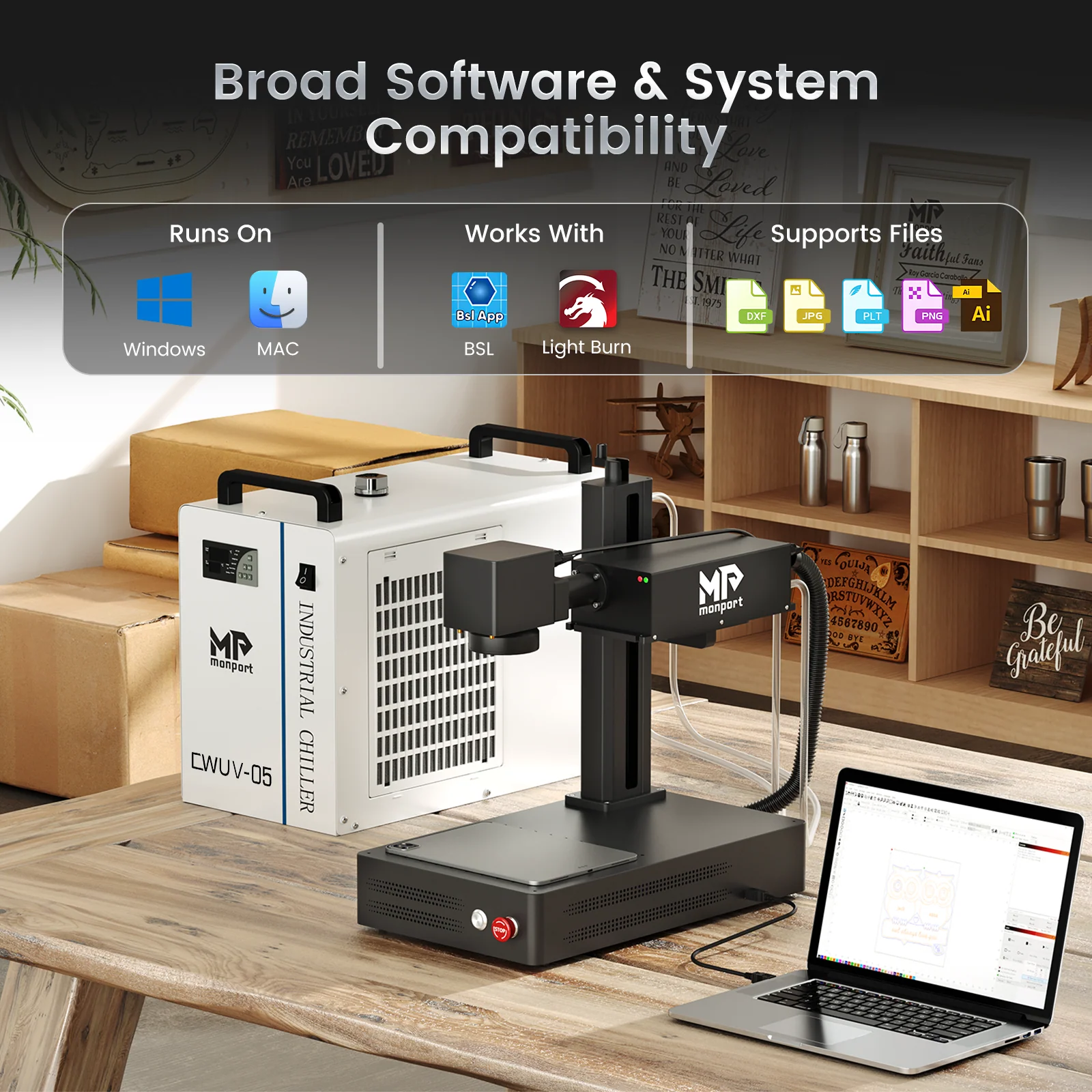 Monport GM 6W UV Laser Engraver System Compatibility