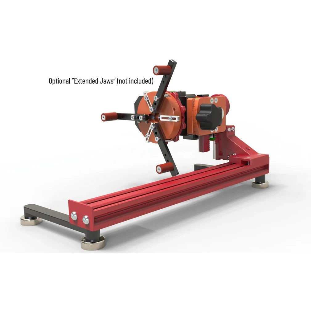 PiBurn Grip Lite Compact Chuck Laser Rotary Full view with extended Jaws