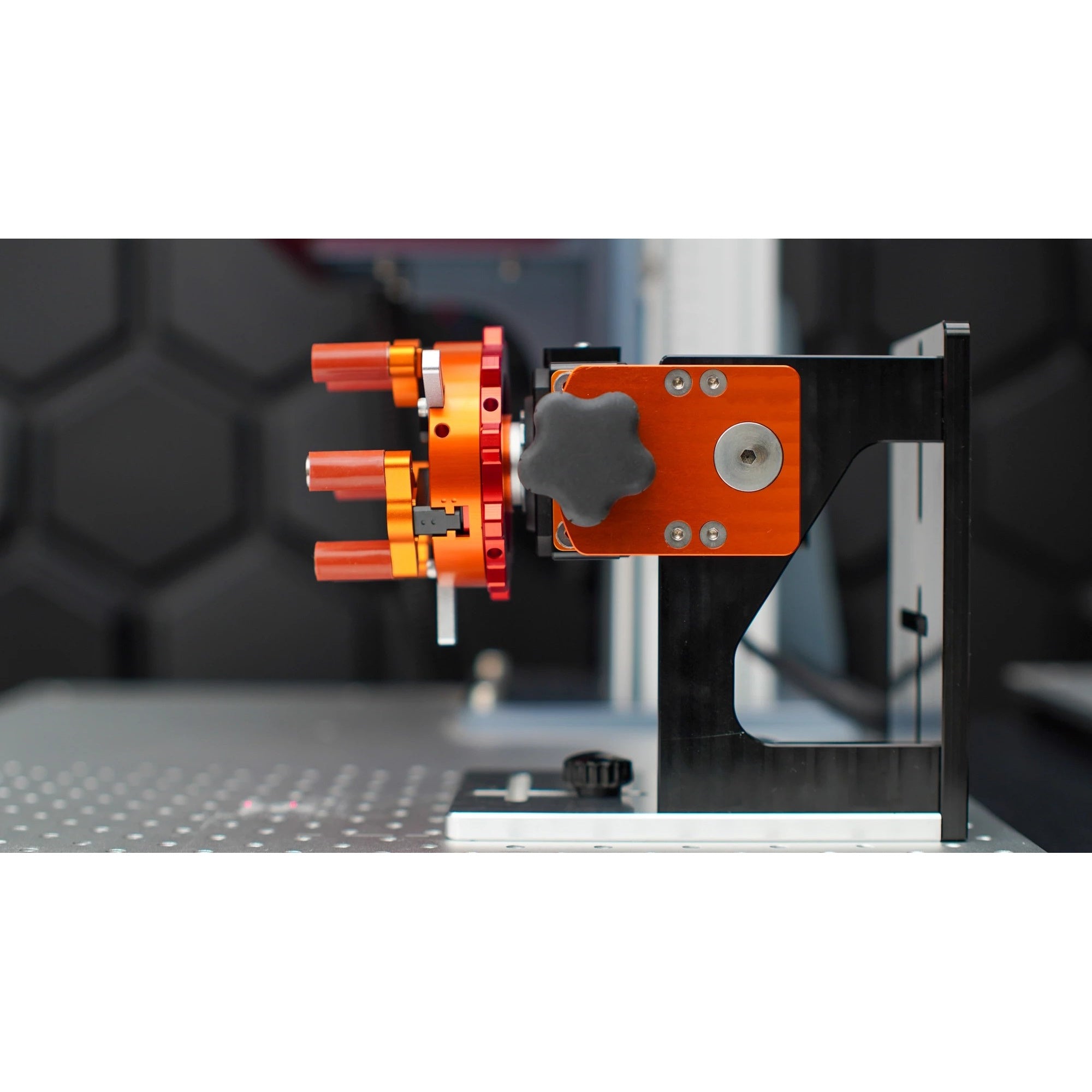 PiBurn_Galvo_Grip_A_Chuck_Rotary_for_Fiber_and_UV_Lasers_Left_Side_View