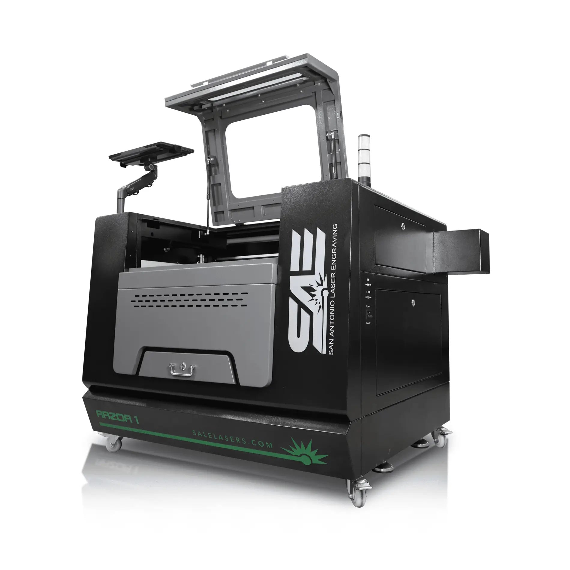 SA Laser Razor 1 Industrial CO2 Laser Open Closed View