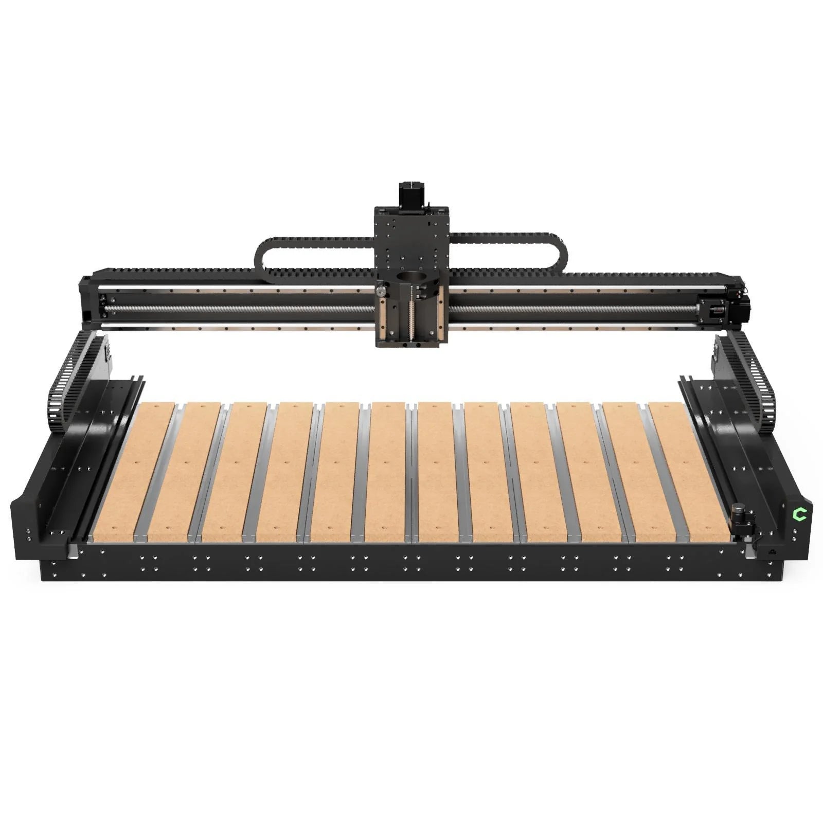 Shapeoko 5.1 pro 4x2 with no legs CNC machine with a wooden worktable on a white background