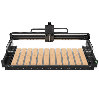 Shapeoko 5.1 pro 4x2 with no legs CNC machine with a wooden worktable on a white background