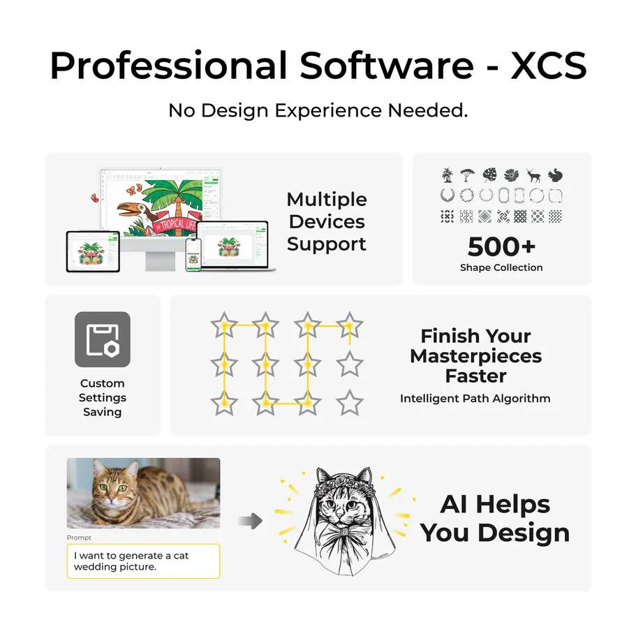 xTool P2S 55W Desktop CO2 Laser Cutter and Engraver XCS Software